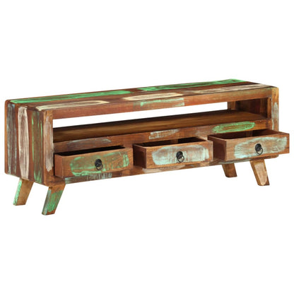 337063 vidaXL TV Cabinet Multicolour 110x30x40 cm Solid Reclaimed Wood