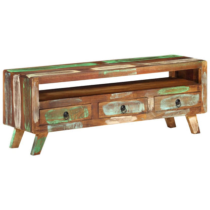 337063 vidaXL TV Cabinet Multicolour 110x30x40 cm Solid Reclaimed Wood