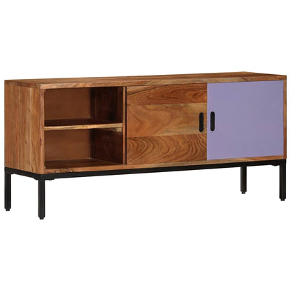 337076 vidaXL TV Cabinet Honey Brown and Grey 110x30x50 cm Solid Wood Acacia