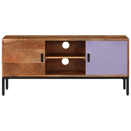 337076 vidaXL TV Cabinet Honey Brown and Grey 110x30x50 cm Solid Wood Acacia