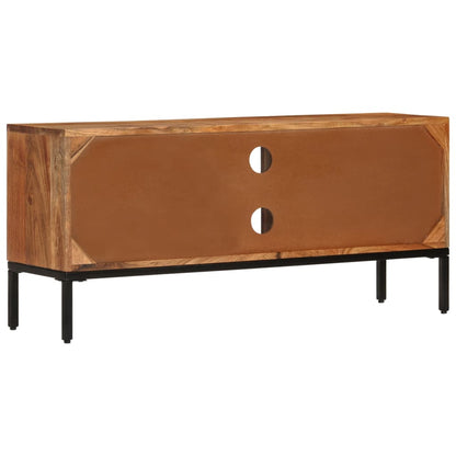 337076 vidaXL TV Cabinet Honey Brown and Grey 110x30x50 cm Solid Wood Acacia