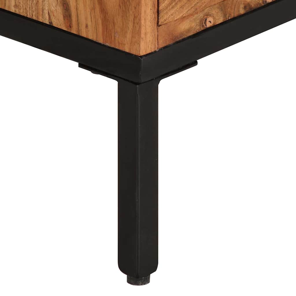 337076 vidaXL TV Cabinet Honey Brown and Grey 110x30x50 cm Solid Wood Acacia