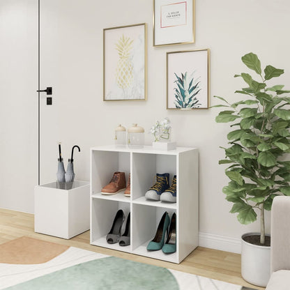 Hall Shoe Cabinet White 105x35.5x70 cm Engineered Wood