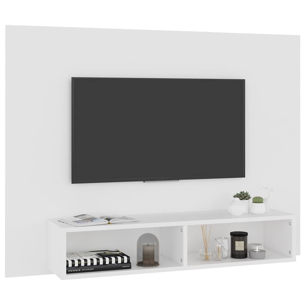 808269 vidaXL Wall TV Cabinet White 120x23,5x90 cm Engineered Wood