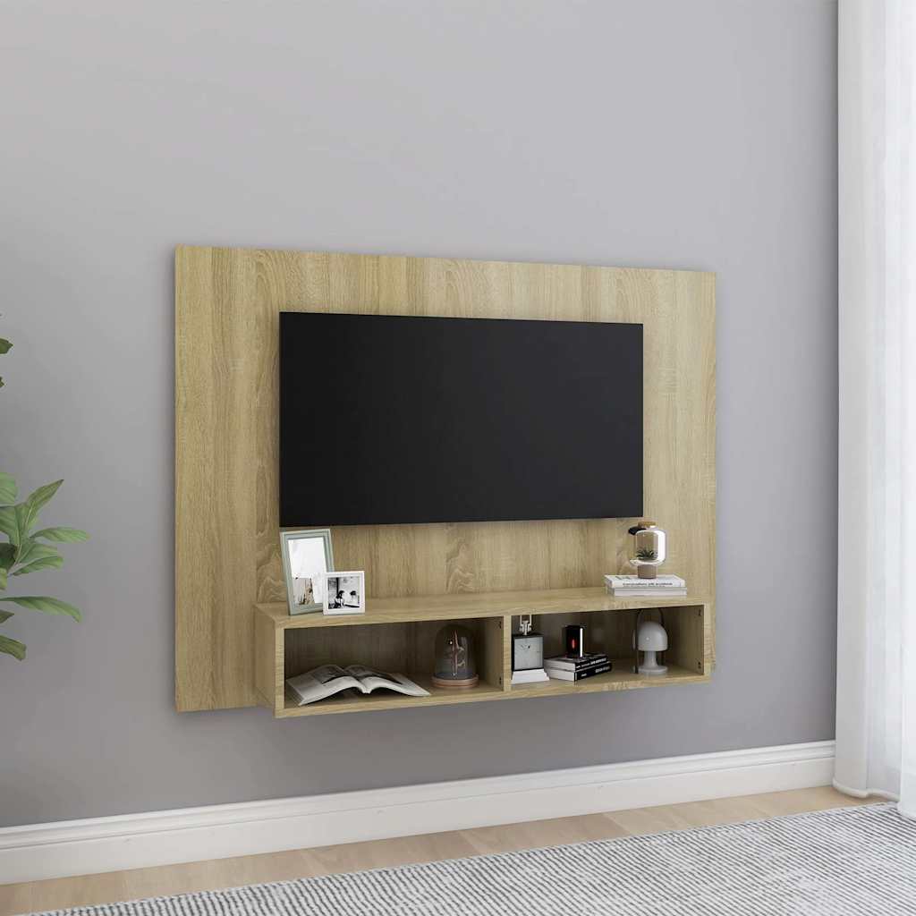 808272 vidaXL Wall TV Cabinet Sonoma Oak 120x23,5x90 cm Engineered Wood