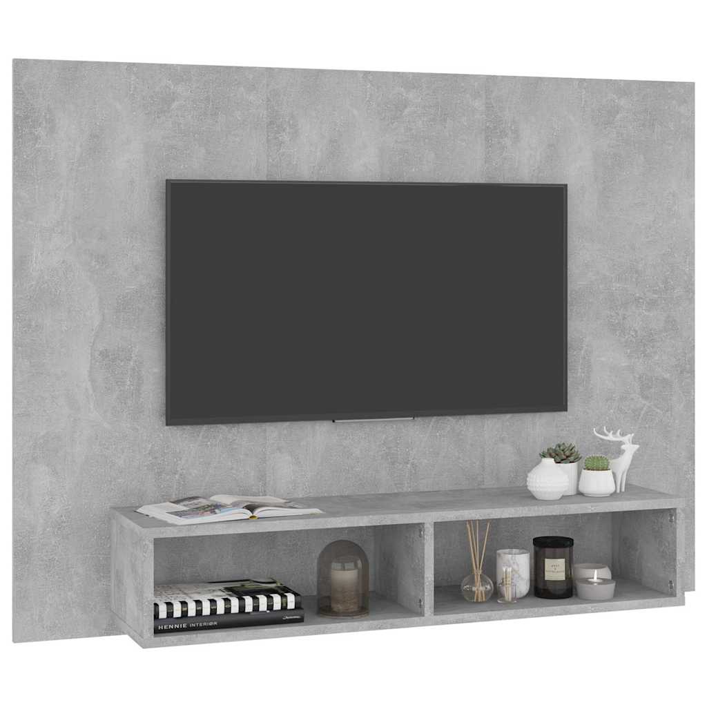 808273 vidaXL Wall TV Cabinet Concrete Grey 120x23,5x90 cm Engineered Wood