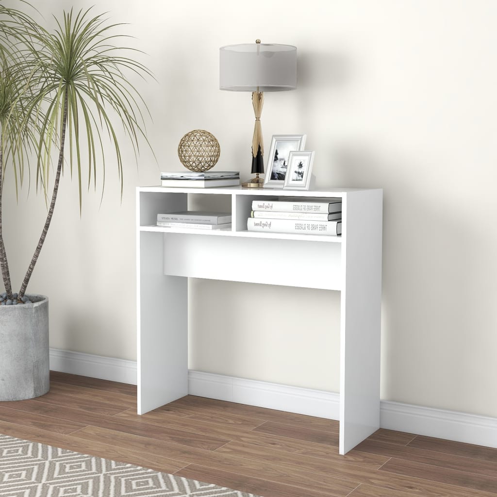808296 vidaXL Console Table White 78x30x80 cm Engineered Wood