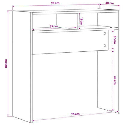 808296 vidaXL Console Table White 78x30x80 cm Engineered Wood