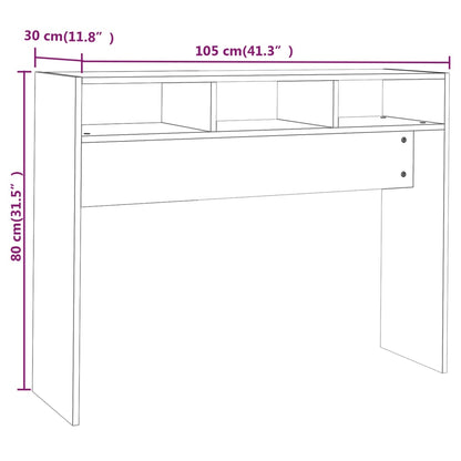 808311 vidaXL Console Table High Gloss White 105x30x80 cm Engineered Wood