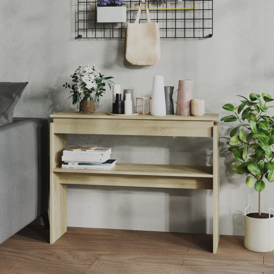808326 vidaXL Console Table Sonoma Oak 102x30x80 cm Engineered Wood