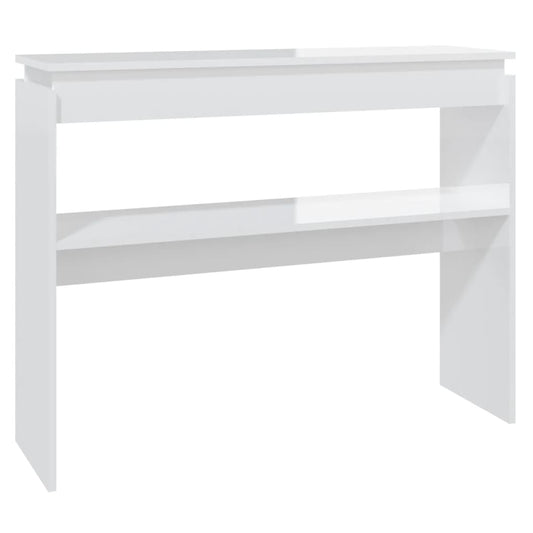 808329 vidaXL Console Table High Gloss White 102x30x80 cm Engineered Wood