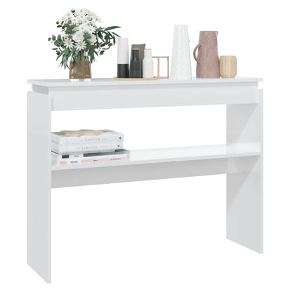 808329 vidaXL Console Table High Gloss White 102x30x80 cm Engineered Wood