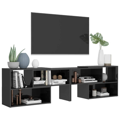 808367 vidaXL TV Cabinet High Gloss Grey 149x30x52 cm Engineered Wood