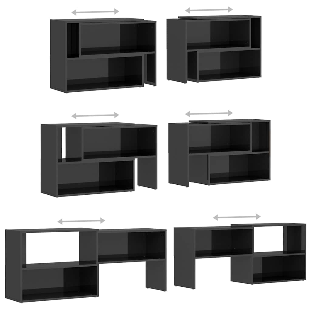 808367 vidaXL TV Cabinet High Gloss Grey 149x30x52 cm Engineered Wood