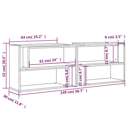 808367 vidaXL TV Cabinet High Gloss Grey 149x30x52 cm Engineered Wood