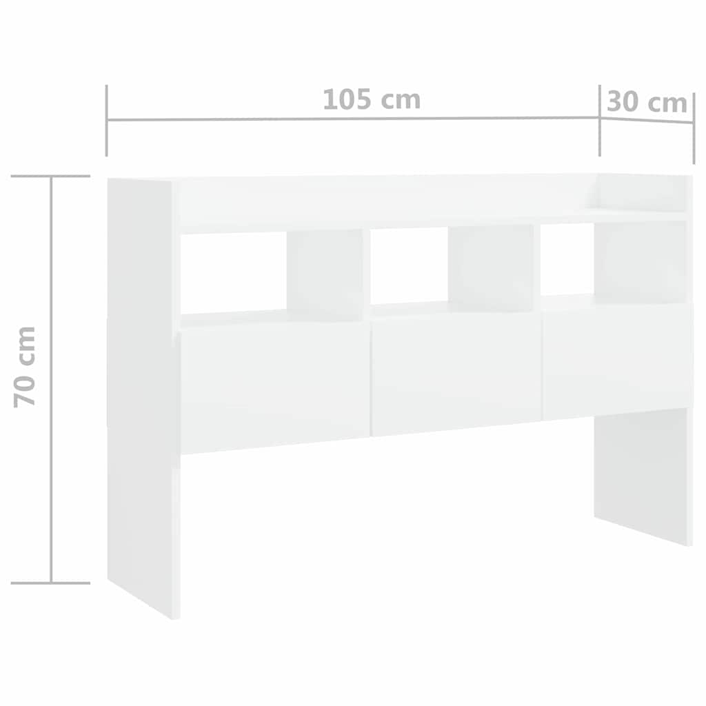 808377 vidaXL Sideboard White 105x30x70 cm Engineered Wood