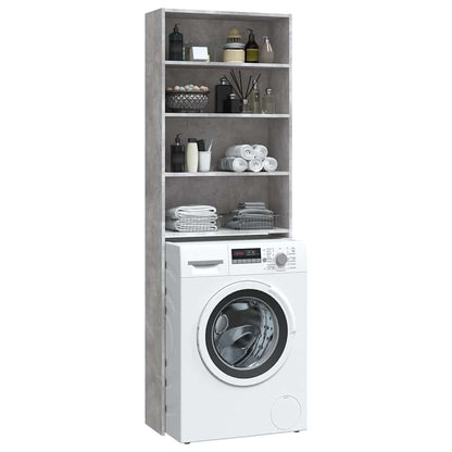 808408 vidaXL Washing Machine Cabinet Concrete Grey 64x24x190 cm