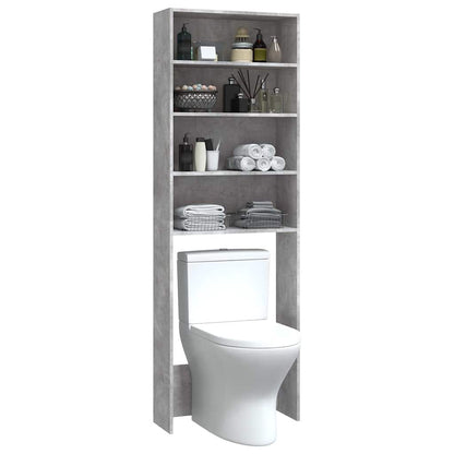 808408 vidaXL Washing Machine Cabinet Concrete Grey 64x24x190 cm