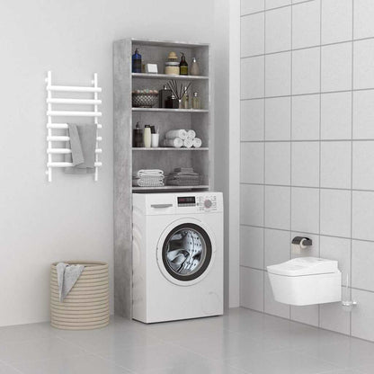 808408 vidaXL Washing Machine Cabinet Concrete Grey 64x24x190 cm