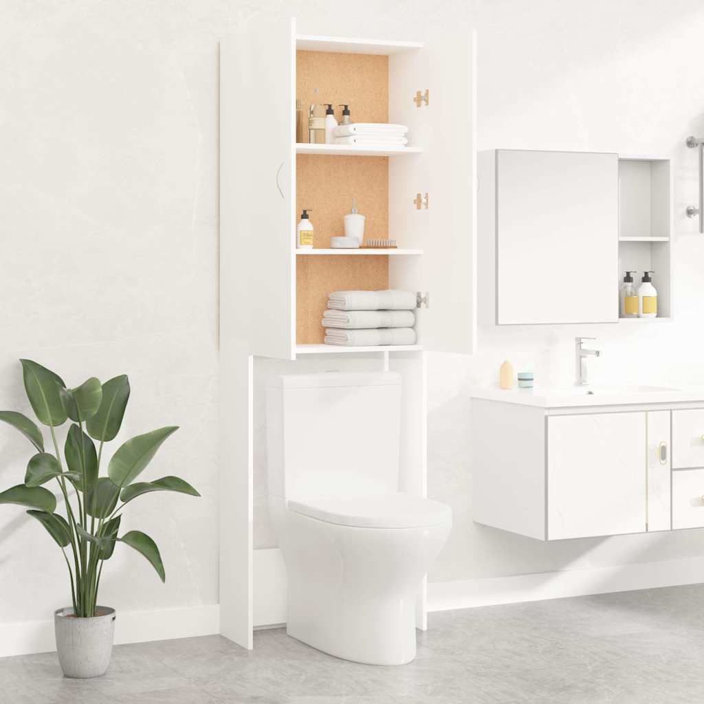 Washing Machine Cabinet White 64x25,5x190 cm