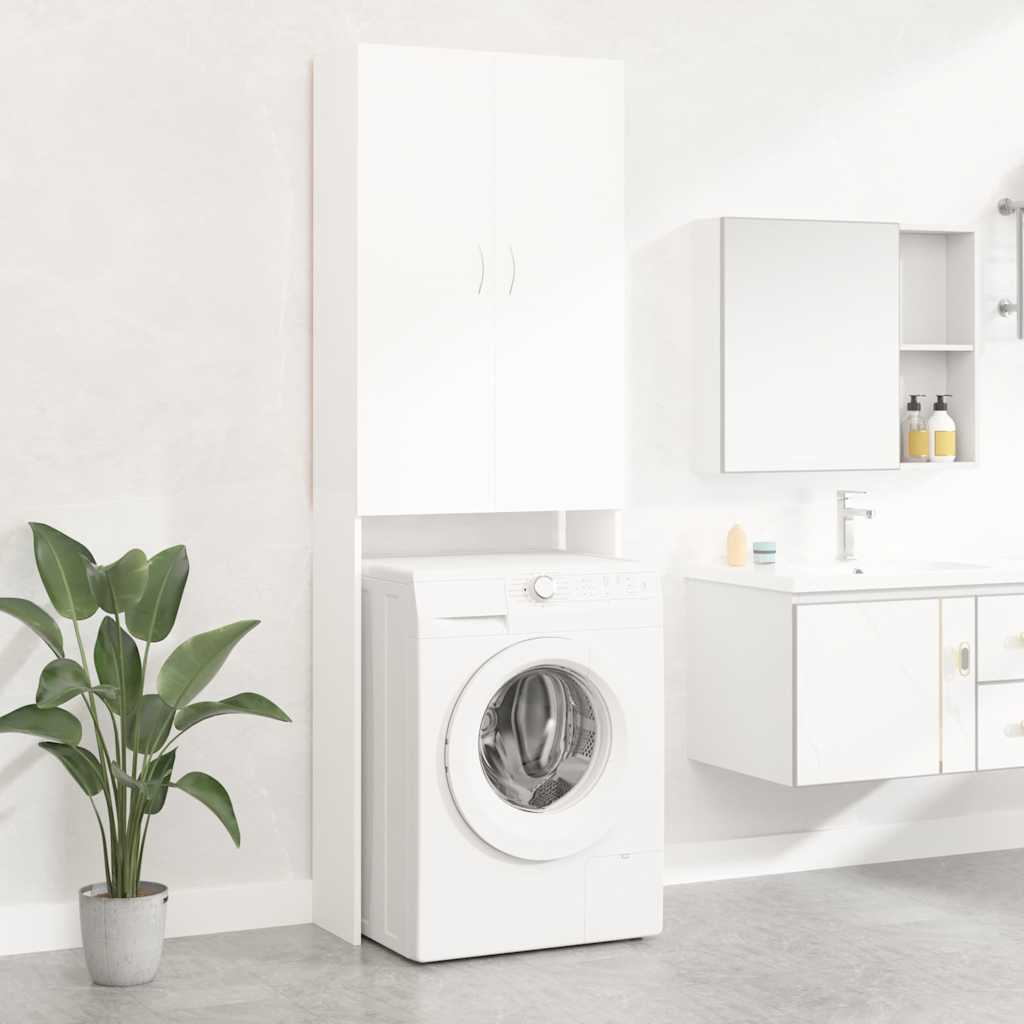 Washing Machine Cabinet White 64x25,5x190 cm