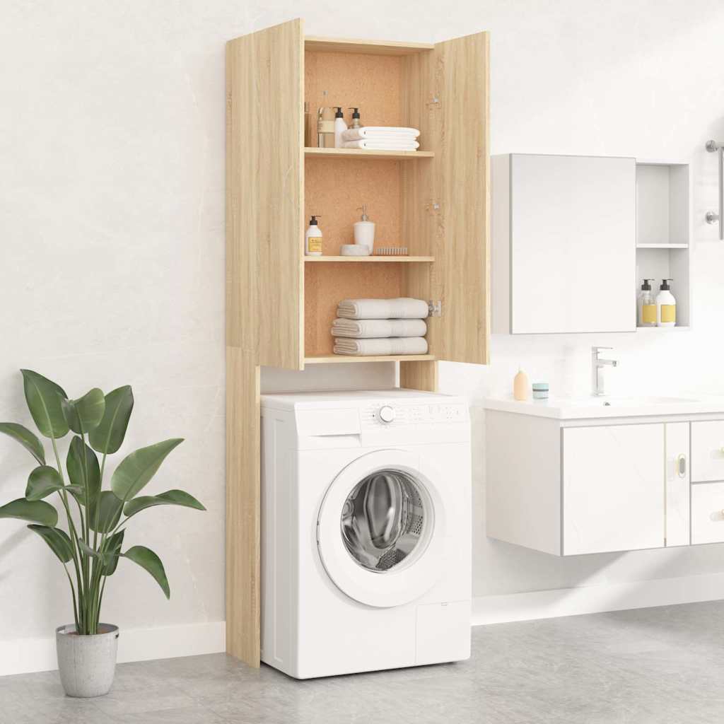 Washing Machine Cabinet Sonoma Oak 64x25,5x190 cm