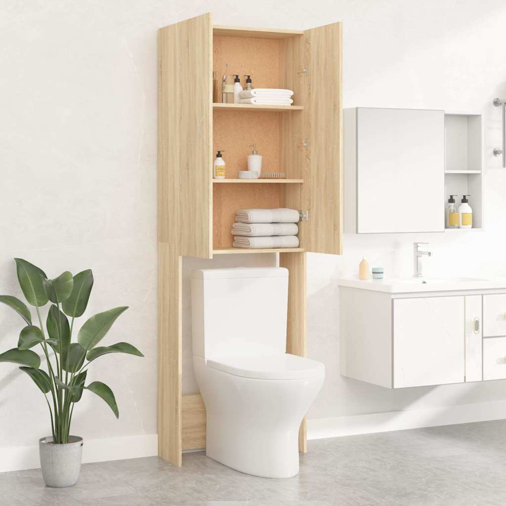 Washing Machine Cabinet Sonoma Oak 64x25,5x190 cm