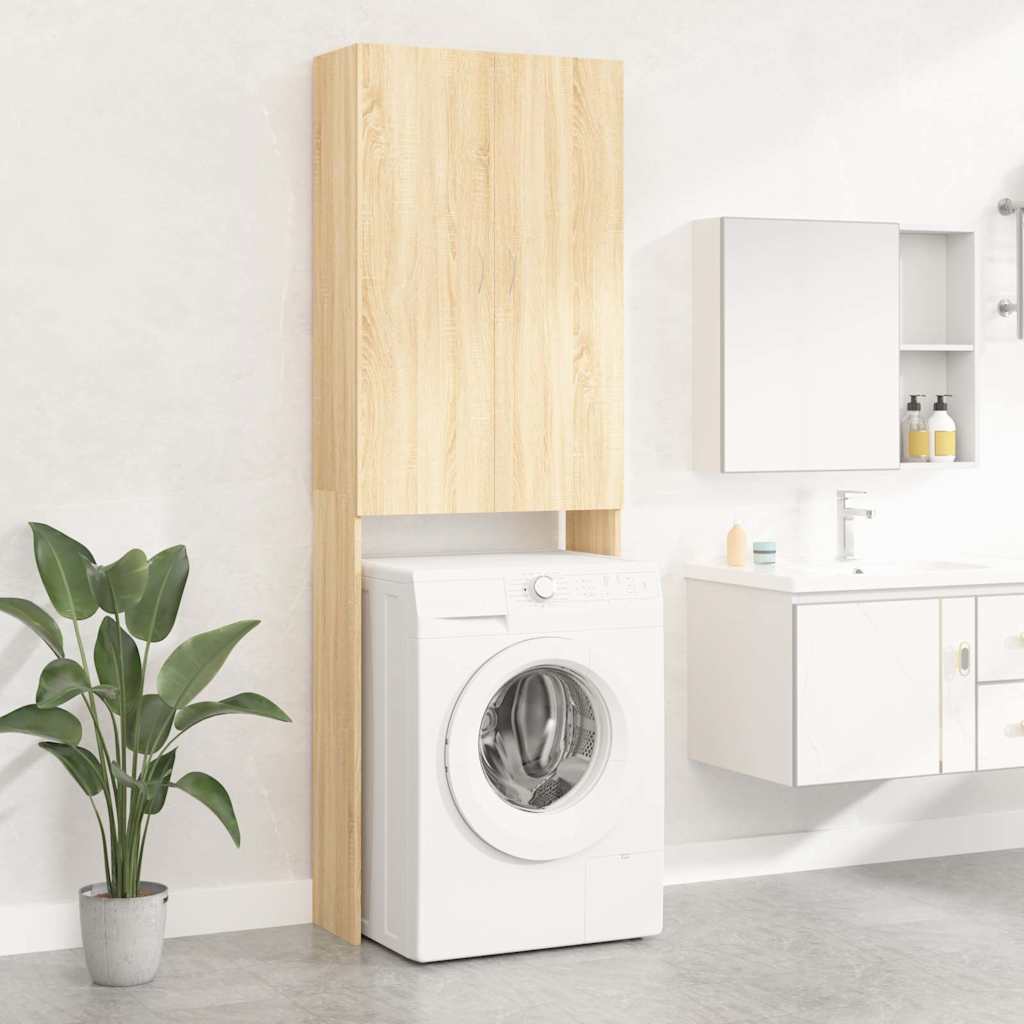 Washing Machine Cabinet Sonoma Oak 64x25,5x190 cm