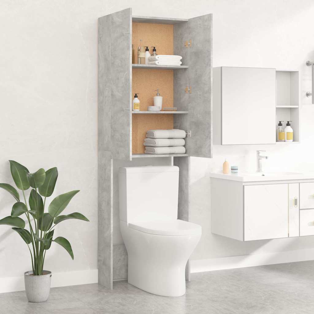 Washing Machine Cabinet Concrete Grey 64x25,5x190 cm