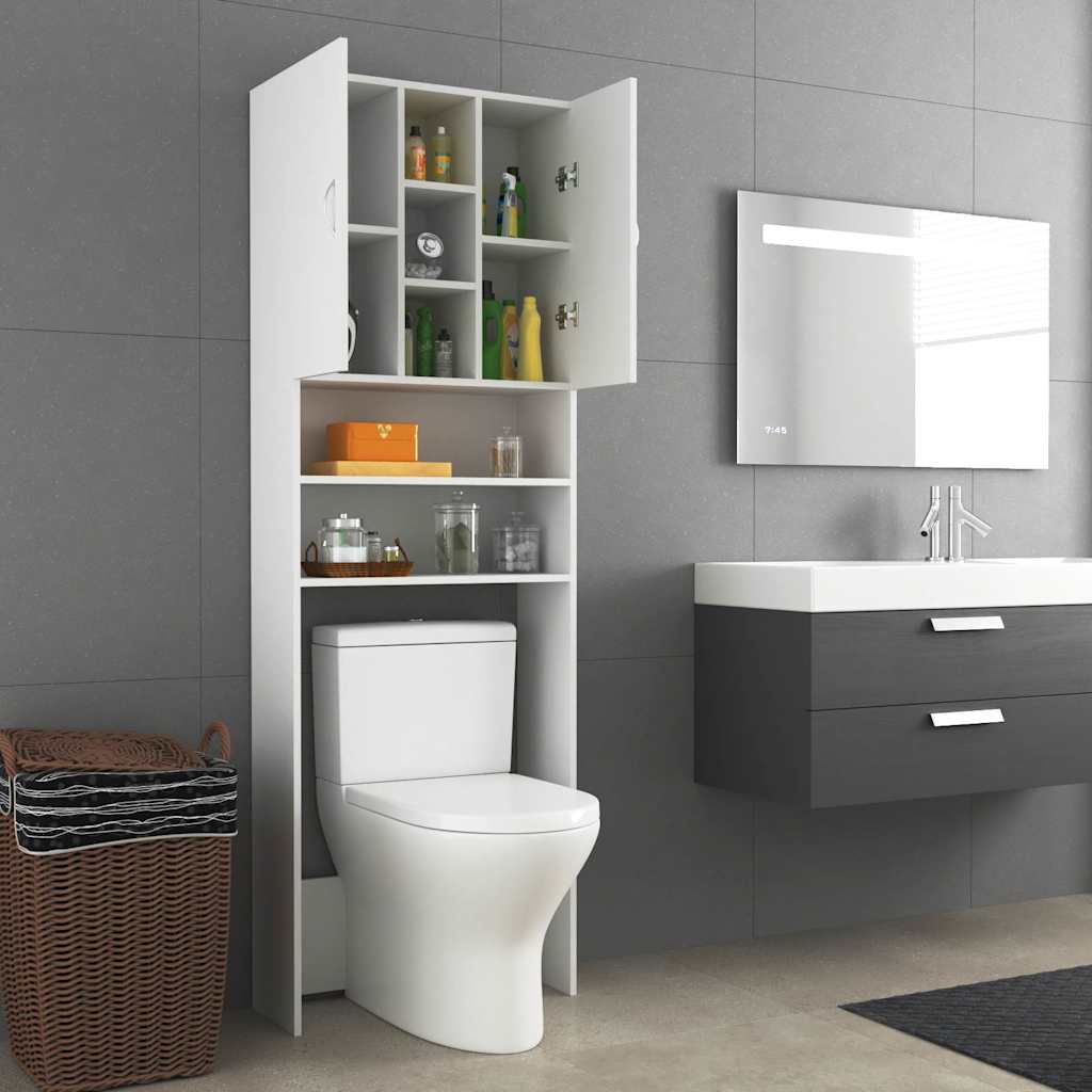 808422 vidaXL Washing Machine Cabinet White 64x25,5x190 cm