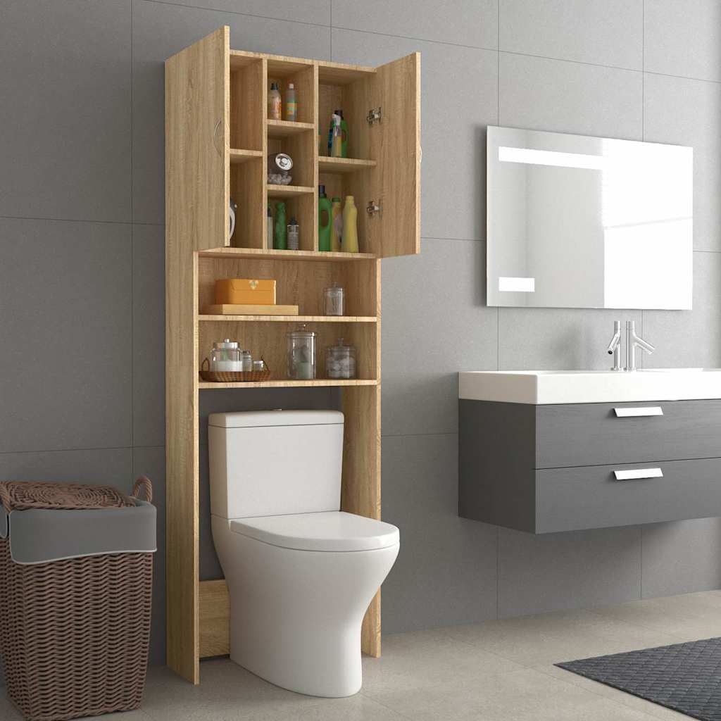 808425 vidaXL Washing Machine Cabinet Sonoma Oak 64x25,5x190 cm