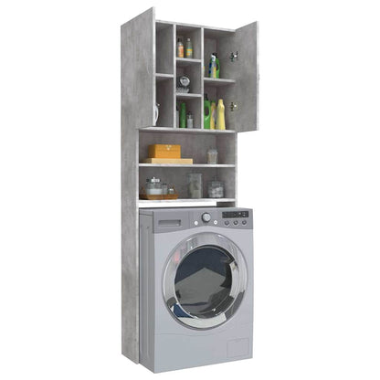 808426 vidaXL Washing Machine Cabinet Concrete Grey 64x25,5x190 cm