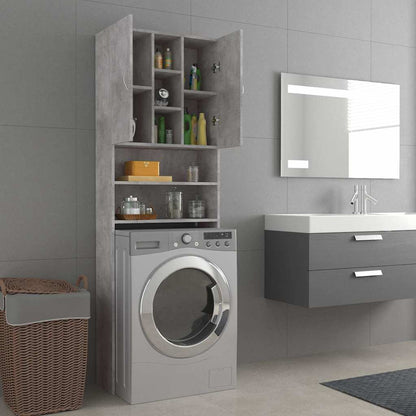 808426 vidaXL Washing Machine Cabinet Concrete Grey 64x25,5x190 cm
