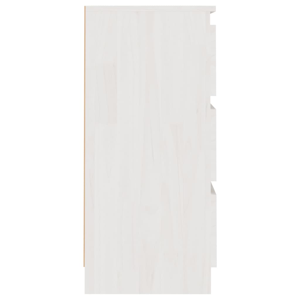 Bedside Cabinet White 40x29.5x64 cm Solid Pine Wood