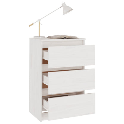 Bedside Cabinets 2 pcs White 40x29.5x64 cm Solid Pine Wood
