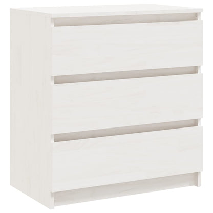 Bedside Cabinet White 60x36x64 cm Solid Pinewood