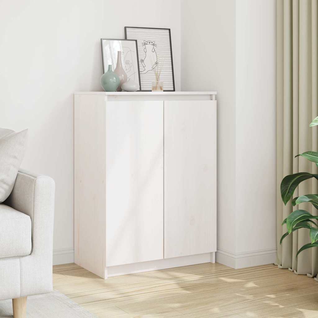 Sideboard White 60x36x84 cm Solid Wood Pine