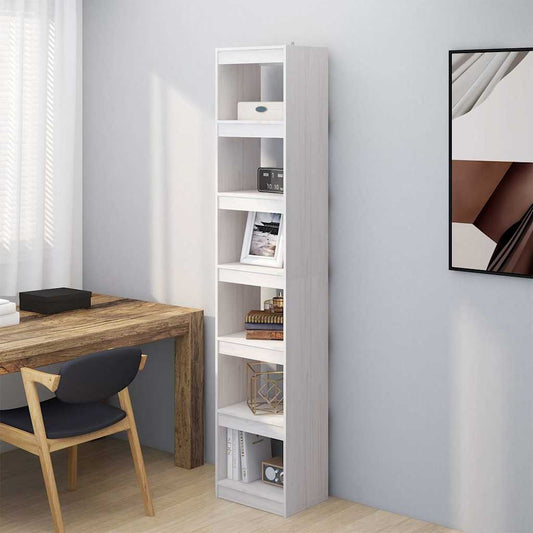 Book Cabinet/Room Divider White 40x30x199 cm Solid Wood Pine