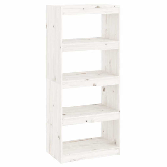 Book Cabinet/Room Divider White 60x30x135,5 cm Solid Wood Pine