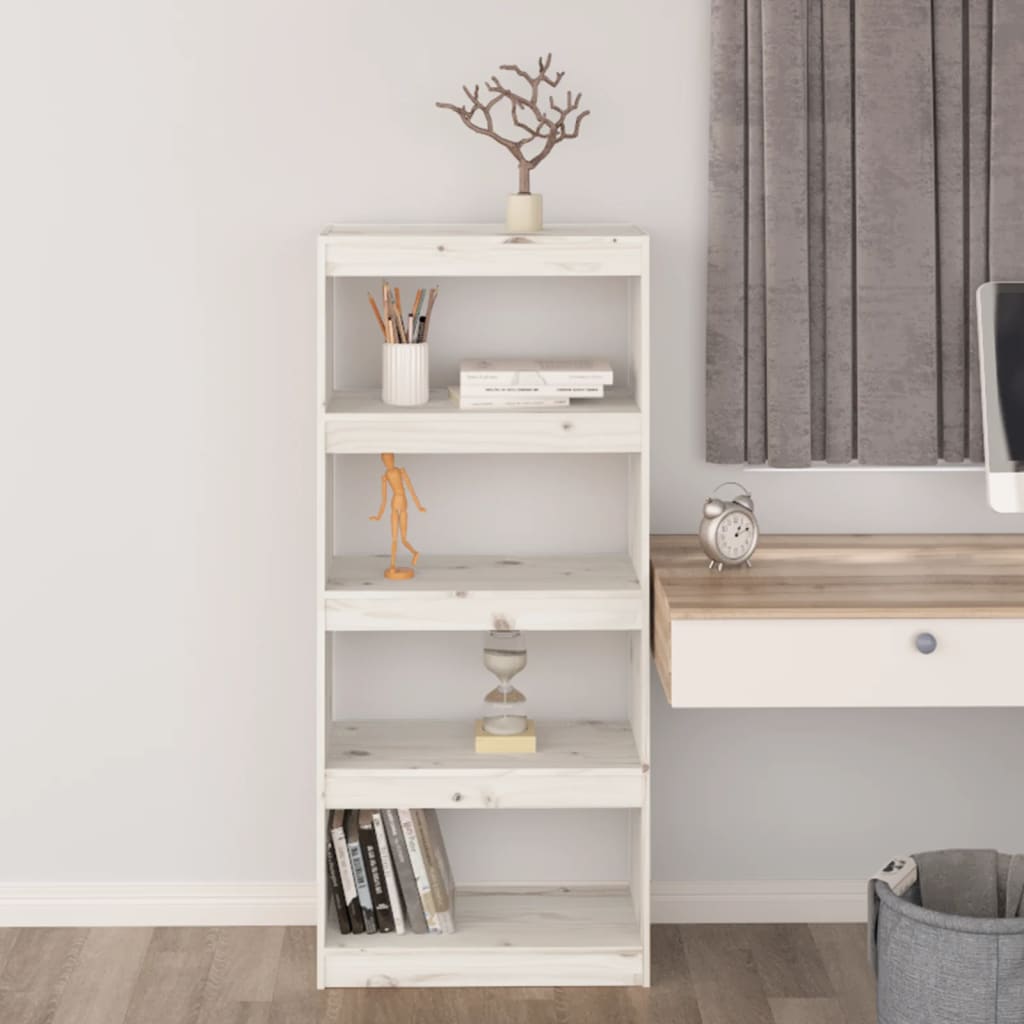Book Cabinet | White | Solid Pine Wood | Medium | Book Cabinet