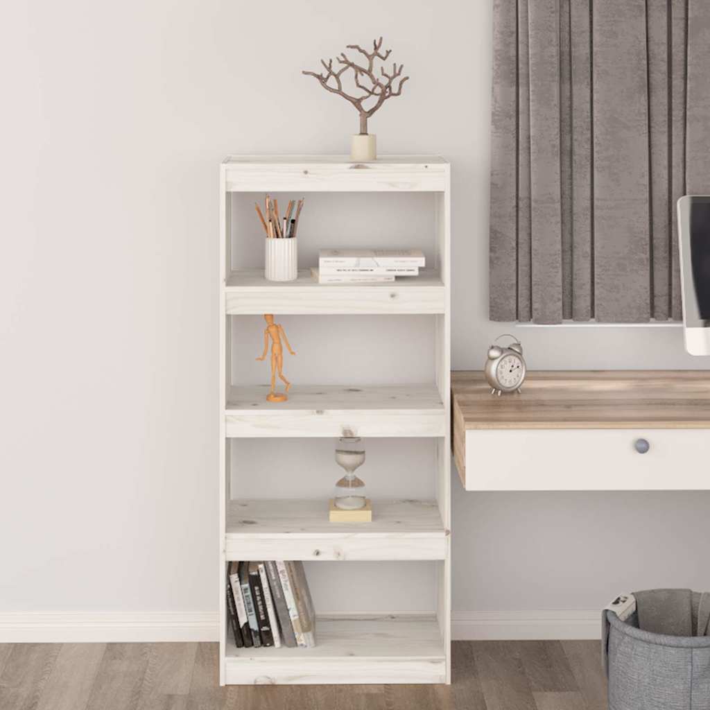 Book Cabinet/Room Divider White 60x30x135,5 cm Solid Wood Pine