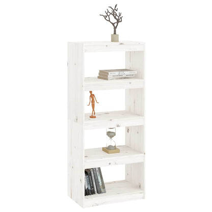 Book Cabinet/Room Divider White 60x30x135,5 cm Solid Wood Pine