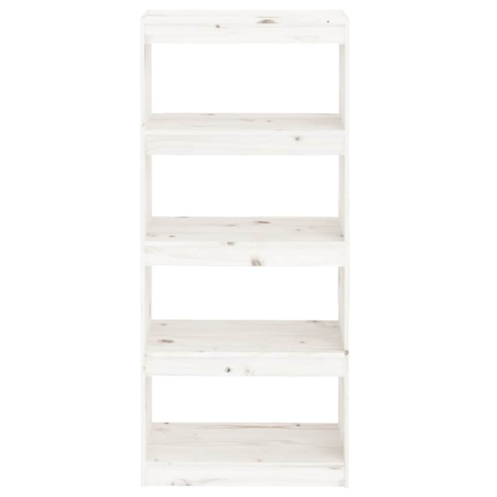 Book Cabinet/Room Divider White 60x30x135,5 cm Solid Wood Pine