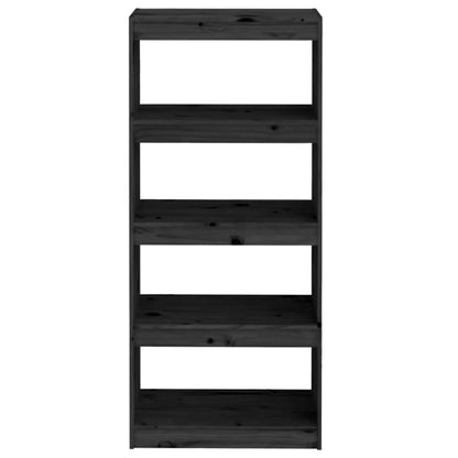 Book Cabinet/Room Divider Black 60x30x135,5 cm Solid Wood Pine