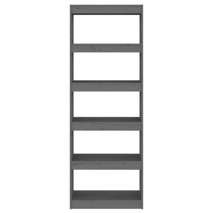 Book Cabinet/Room Divider Grey 60x30x167.5 cm Solid Wood Pine