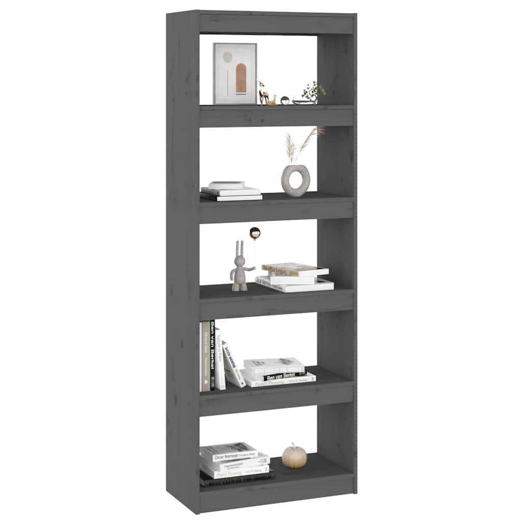 Book Cabinet/Room Divider Grey 60x30x167,5 cm Solid Wood Pine