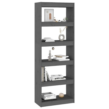 Book Cabinet/Room Divider Grey 60x30x167,5 cm Solid Wood Pine