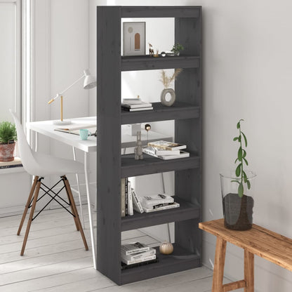 Book Cabinet/Room Divider Grey 60x30x167,5 cm Solid Wood Pine
