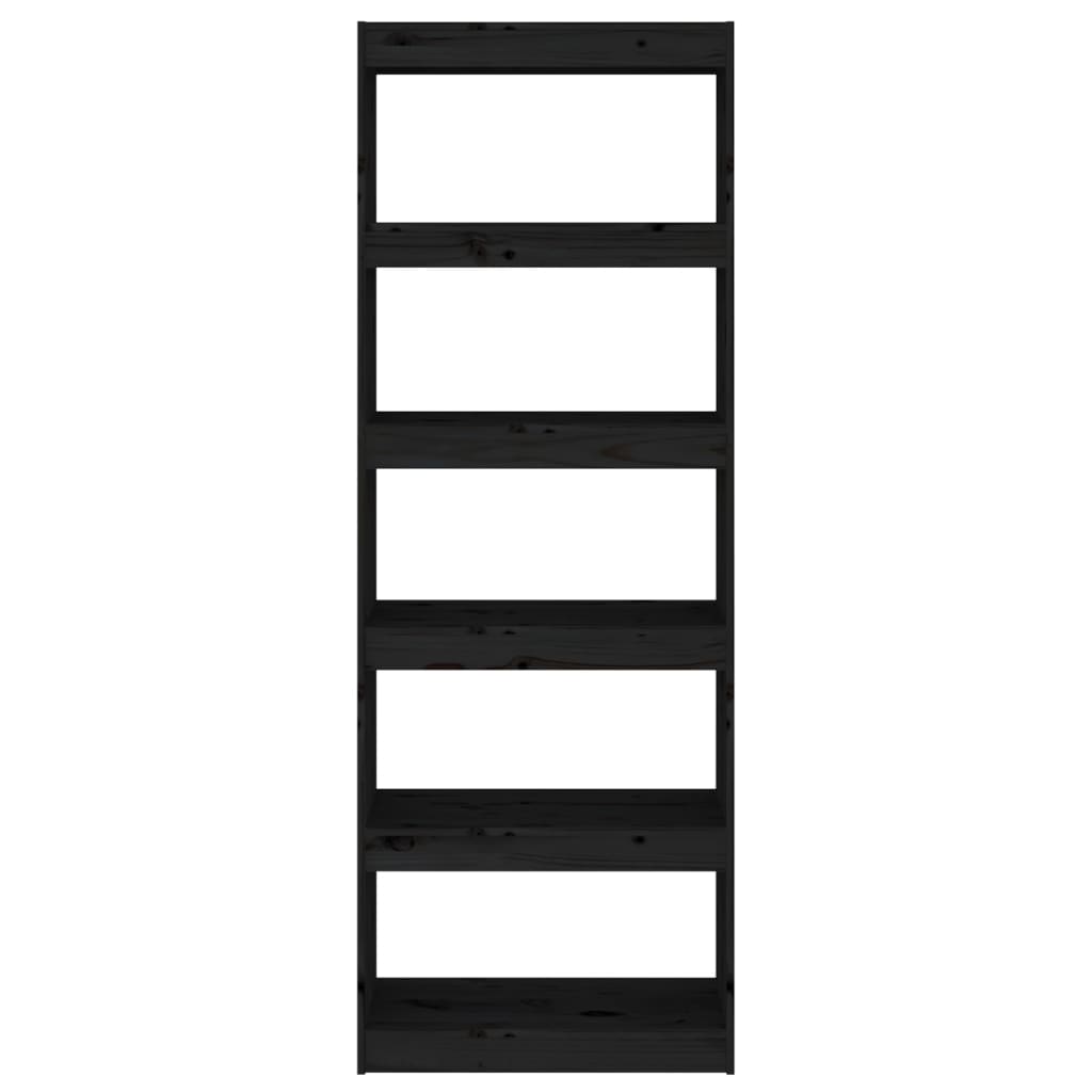 Book Cabinet/Room Divider Black 60x30x167,5 cm Solid Wood Pine