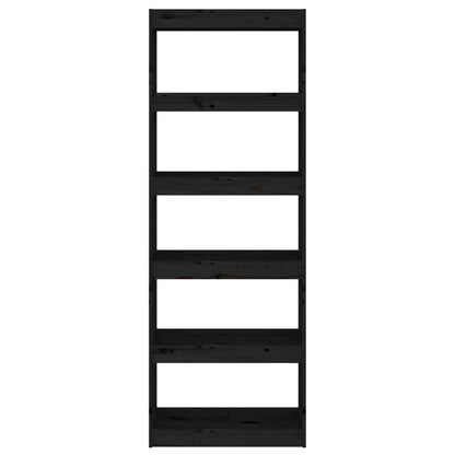 Book Cabinet/Room Divider Black 60x30x167,5 cm Solid Wood Pine